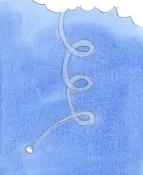 Det finns en stor "klyfta" mellan himmelens helighet och syndigheten i många liv på jorden, 2005 (akvarell på papper)