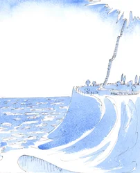 De som försöker leva oberoende av Gud, hans kyrka och hans lagar lever som på ett ark smältande is, 2004 (akvarell på papper)