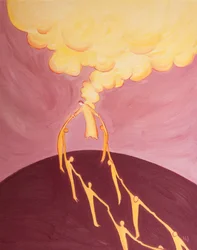 Genom sin himmelsfärd ger Kristus en kraftfull länk mellan människor och Gud eftersom han är både sann Gud och sann människa, 2002 (olja ombord)
