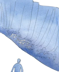 Vi har rätt när vi talar om att "falla" i synd, eller om faran att falla "ned" i helvetet, 2004 (w/c på papper)