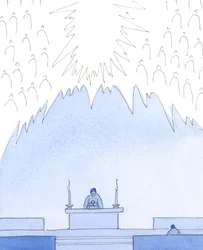 Vi bekänner våra synder i början av mässan, men vi får inte bli förtvivlade över våra små brister, 2004 (w/c på papper)