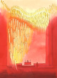 Vi skulle bli förvånade om vi kunde se hur tacksamma de heliga och änglarna är när vi hälsar och hedrar dem i kyrkan, 2003 (w/c på papper)