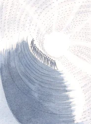 Vad skaror ropar av glädje över Jesu närvaro och ropar "Välsignad vare han", 2000 (w/c på papper)