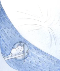 När döden verkade vara nära väntade jag i tro, på att bli befriad från denna världs halveringstid, genom dörröppningen som leder till Guds ljus, 2000 (w/c på papper)