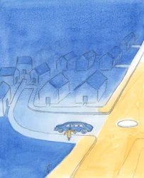 När folk frågar vägen är det snällt att säga sanningen; till exempel för att förklara om de är i en återvändsgränd, 2003 (w/c på papper)