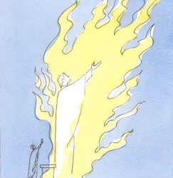 Närhelst det heliga offret frambärs från vårt altare, prisar Kristus som är närvarande i sakramental form Fadern i den Helige Andes eldiga kärlek, 2003 (w/c på papper)