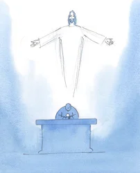 "Var är alla Kristus "undrar", så att säga (fastän han vet allt) - Var är alla de av hans anhängare som säger sig älska honom , 2005 (akvarell på papper)
