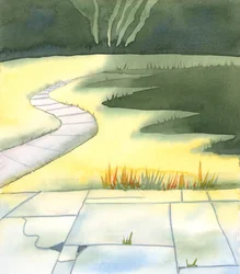 Den som prisar Gud för gräset och solljuset, regndropparna och daggen, ska veta att all naturens skönhet har förberetts av Gud för vår glädje och vårt bruk, 2005 (akvarell på papper)