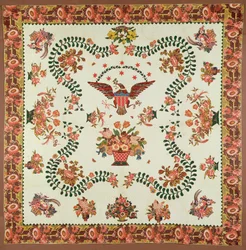 Quilt, ca 1825 (applicerad bomull)