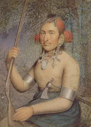 En nordamerikansk indianhövding (olja på duk)