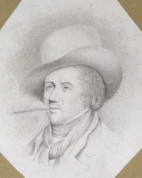 Porträtt av Duc de Liancourt (1747-1827) efter en målning av James Sharples (ca 1751-1811) (penna på papper)