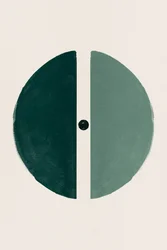 Minimalistisk design med gröna cirklar