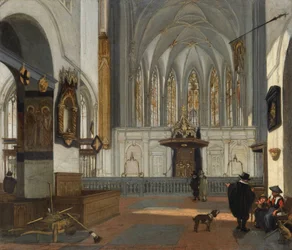 Holländska: Vy över koret i Janskerk i Utrecht, sett från långhuset Vy över koret i Janskerk i Utrecht