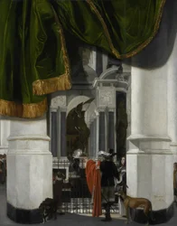 Interiör av Nieuwe Kerk i Delft med Vilhelm den tiges grav