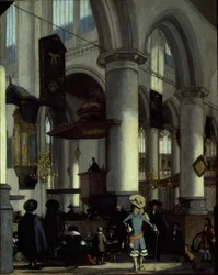 Interiör av Oude Kerk, Delft