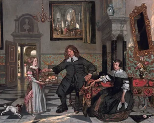 Porträtt av en familj i en interiör (Pieter de Graeffs familj)
