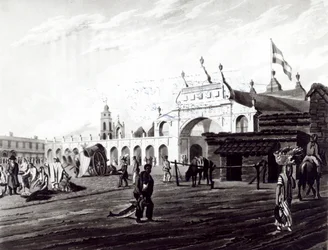 Mahali pa Soko, iliyochongwa na Daniel Havell (1785-1826) 1820 swed