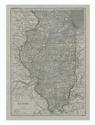 Karta över Illinois, USA, c1910-talet.