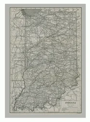 Karta över Indiana, USA, c1900-talet