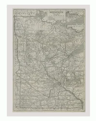 Karta över Minnesota, USA, c1900-talet.