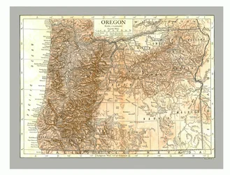Karta över Oregon, c1910.