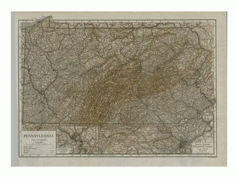 Karta över Pennsylvania, 1910.