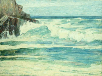 Vågorna bryter mot klipporna, ca 1912 (olja på duk)