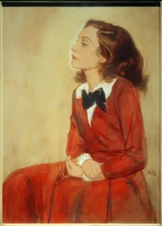Elisabeth Bergner, porträtt/teckning v. E. Orlik