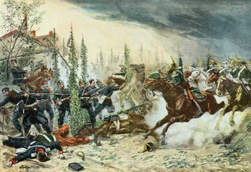 Franska drakar i anfall vid slaget vid Gravelotte