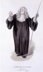 Komplett verk av Beaumarchais (1732-1799) av Edouard Fournier. teckning av Emile Bayard. Ed. Laplace, Sanchez et Cie, Paris 1876. Det här är Brid