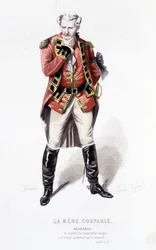 Komplett verk av Beaumarchais (1732-1799) av Edouard Fournier. teckning av Emile Bayard. Ed. Laplace, Sanchez et Cie, Paris 1876. Det här är Begearss i "The guilty mother"
