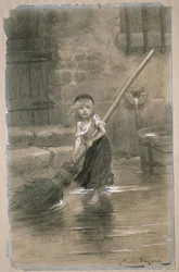 Cosette. Illustration ur Les Misérables av Victor Hugo, 1862