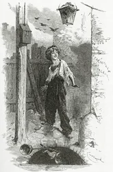 Gavroche, 1800-talet (bw gravyr)