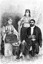 Judiska män och kvinnor i Tanger, 1878
