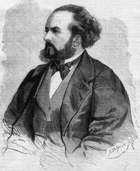 Porträtt av Gustave Hippolyte (Gustave-Hippolyte) Roger (1815-1879), fransk tenor - teckning av Emile Bayard