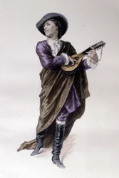 Greven av Almaviva, figur ur Barberaren i Sevilla av Beaumarchais (1732-1799), skapad 1773. Illustration av Émile Bayard.