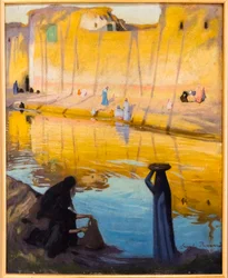 Nilens stränder vid Marg, kvällseffekt (olja på duk)
