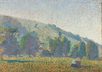 Två bretonska kvinnor på en äng, 1886