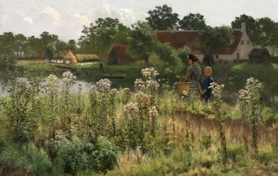 The River Lys at Astene, ca 1885 (olja på duk)