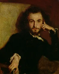 Porträtt av Charles Baudelaire (1821-67) 1844 (olja på duk)