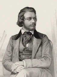 Porträtt av pianisten och kompositören Theodor Leschetizky 1830-1915, ca 1860.