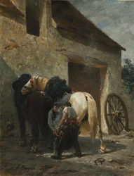 Smeder, efter 1887 (olja på tyg)