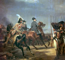Målning av Napoleon i slaget vid Jena, 1800-talet