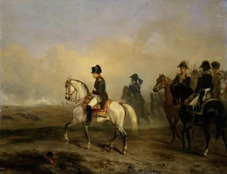 Kejsar Napoleon I och hans stav till häst