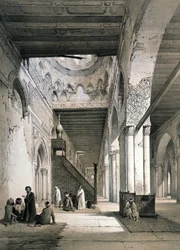Ahmad Ibn Tuluns moské, Kairo: Interiör från Maqsura, 900-talet. 1800-talet (litografi från "L