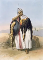 Krigare från Amhara, Etiopien, illustration från "Nildalen", graverad av puben Adolphe Rouergue (1810-s.1870). av Lemercier, 1848