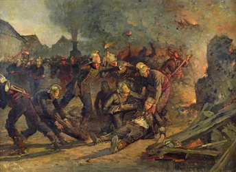Överstelöjtnant Froidevaux (1850-87) från Paris brandkårs död, 1887