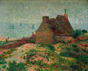Bretonhus med utsikt över havet