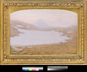 Vår i höga berg (Berg vid vår) Målning av Emilio Longoni (1859-1932) 1912 Privatsamling