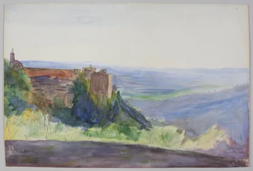 Alhambra, ca 1900. Blyerts och akvarell